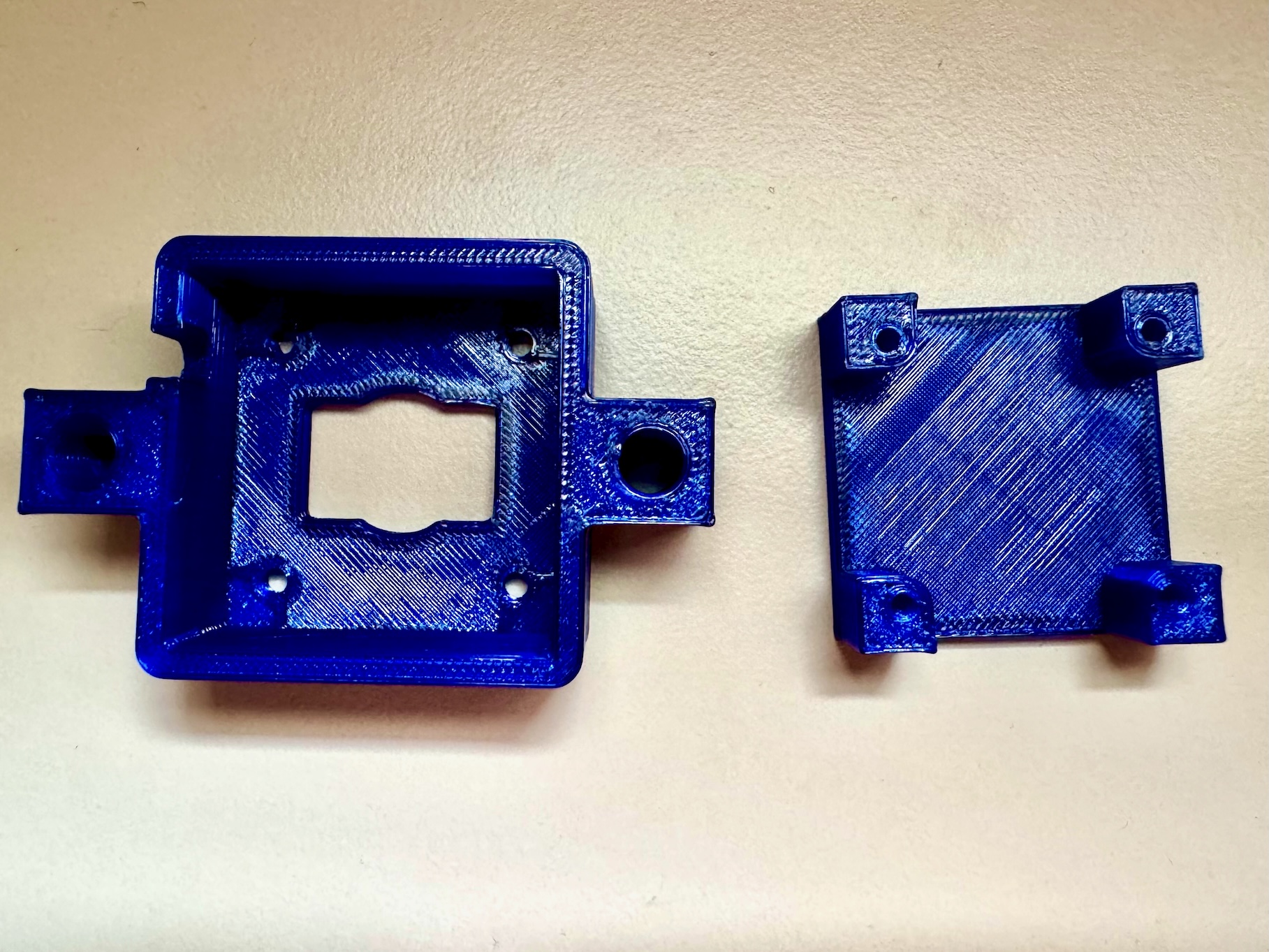 3D-printed case open
