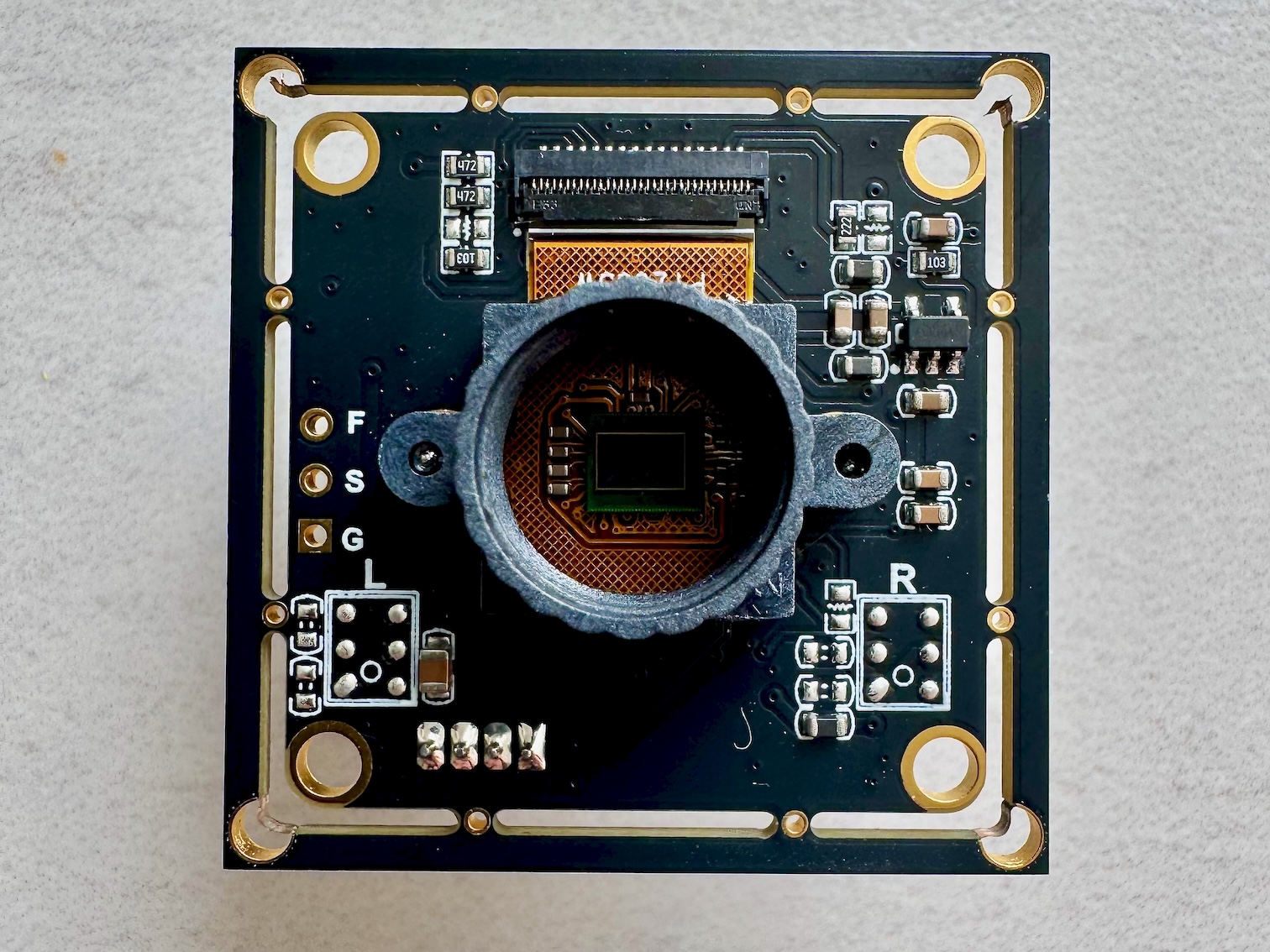 Arducam OV9281 front view, lens facing camera